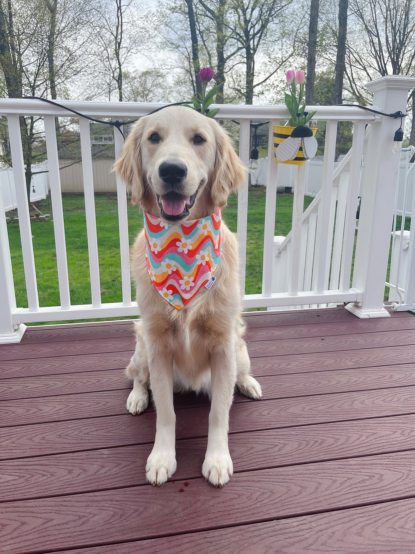 Groovy Retro Floral Bandana