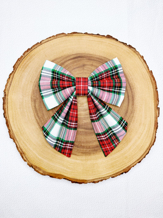 Large Lodge Plaid Christmas Bow