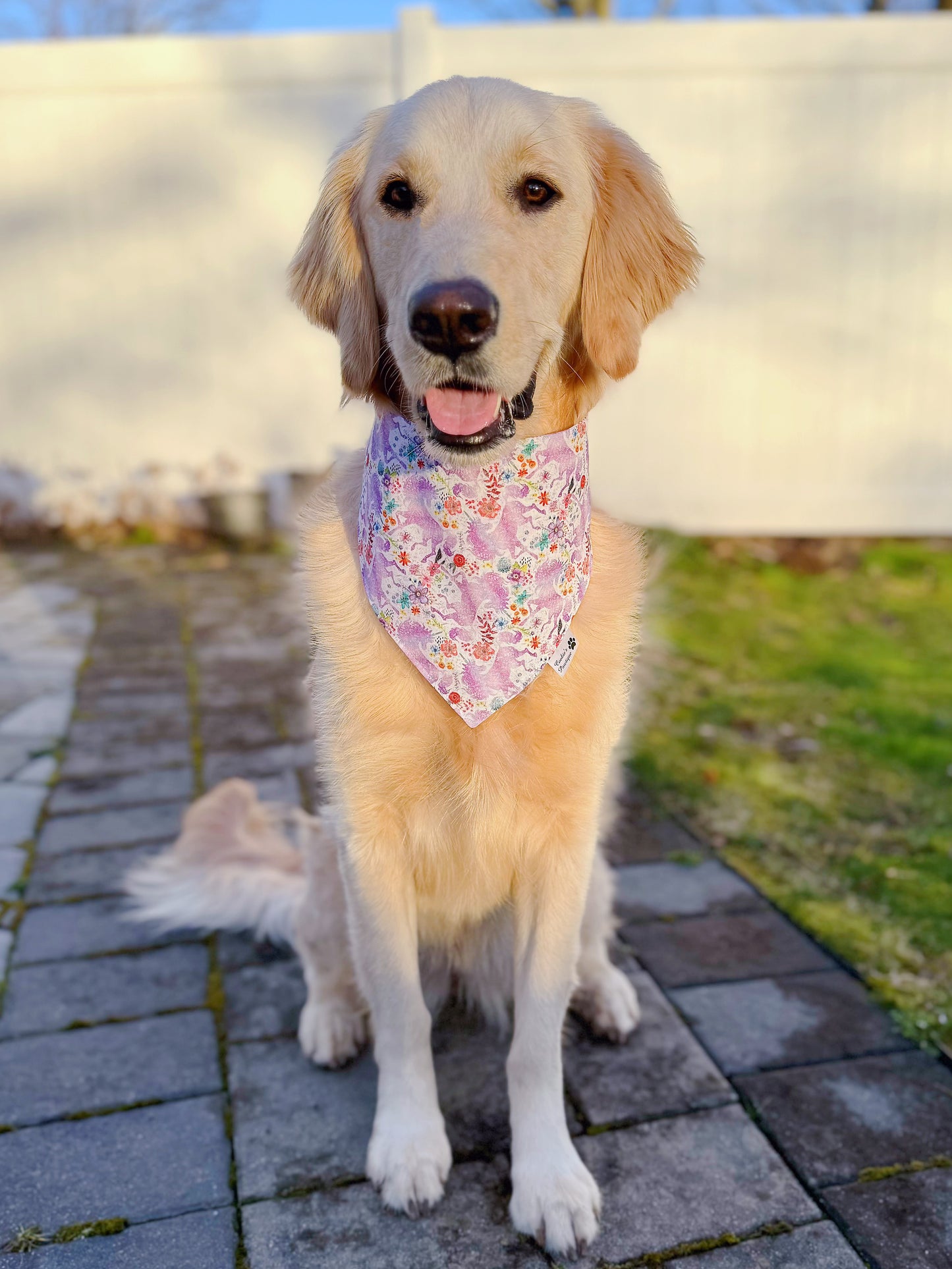 Purple Unicorns And Flowers Bandana