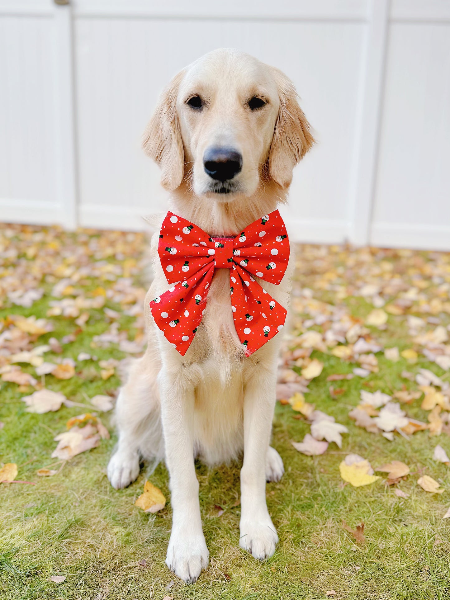 Red Snowman Bow