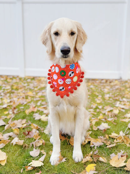 Merry Mingle Dots and Peppermints Flannel Bandana