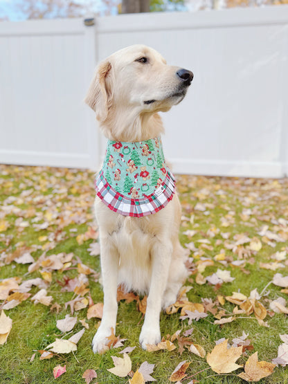 Christmas Teddy Bears and Plaid Bandana