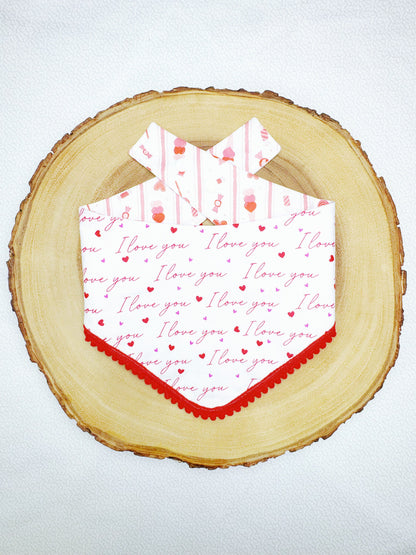 I Love You Script and Candy Stripes Bandana