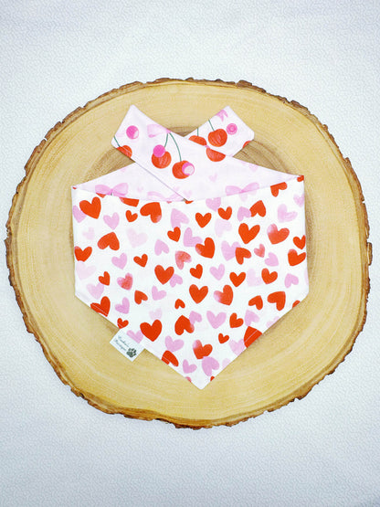 Ribbon Cherries and Hearts Bandana