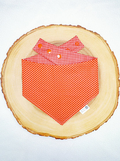 Mini Hearts and Red Houndstooth Bandana