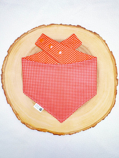 Mini Hearts and Red Houndstooth Bandana
