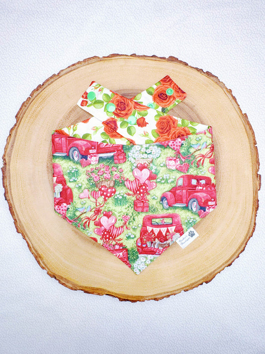 Valentine Trucks and Roses Bandana