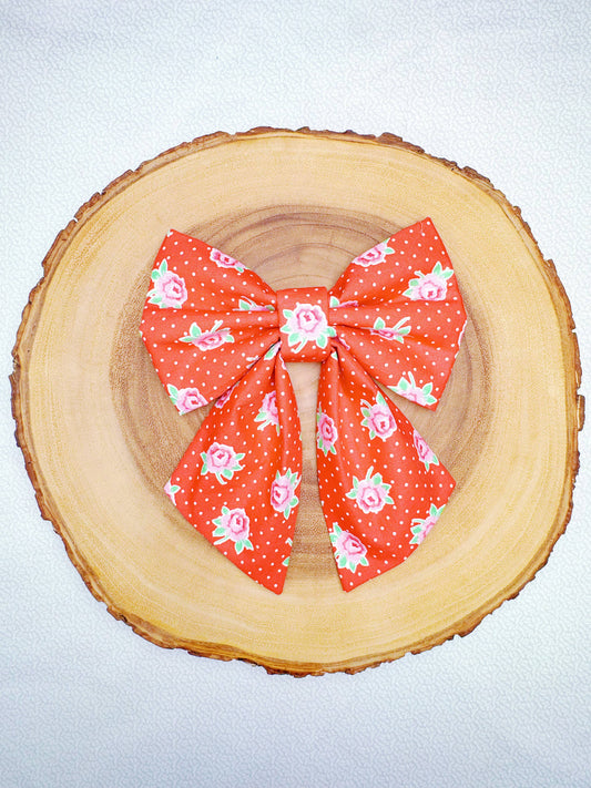 Roses and Dots Bow