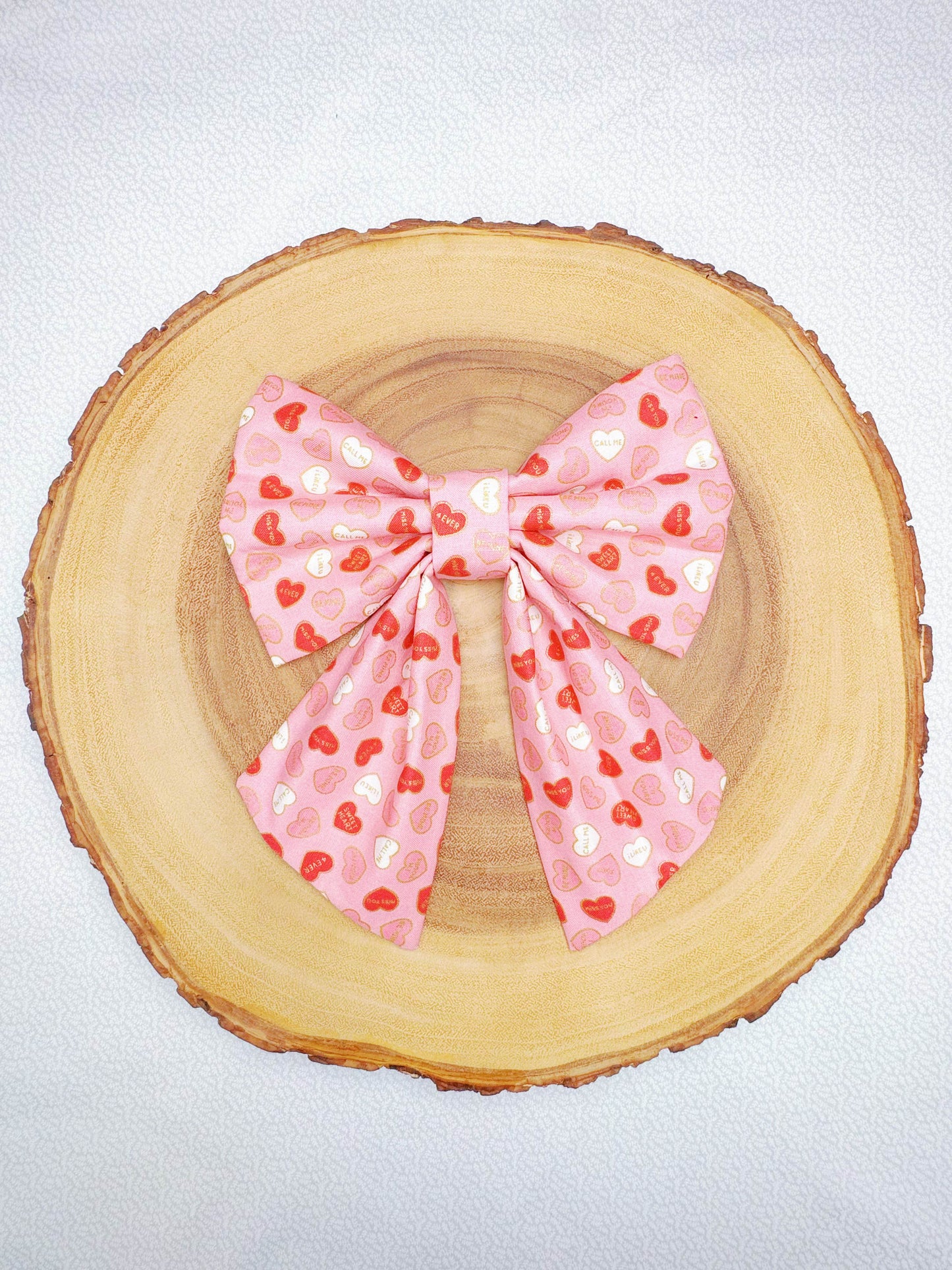 Valentine Conversation Hearts Bow