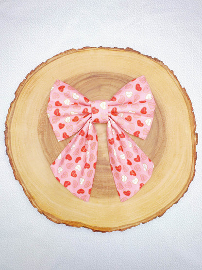 Valentine Conversation Hearts Bow