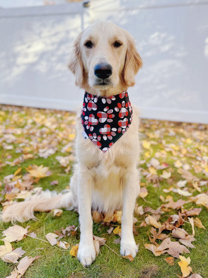 Christmas Plaid and Buffalo Check Paws Bandana