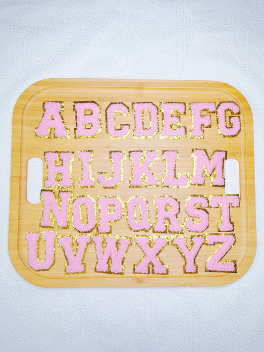 Light Pink Alphabet Patches