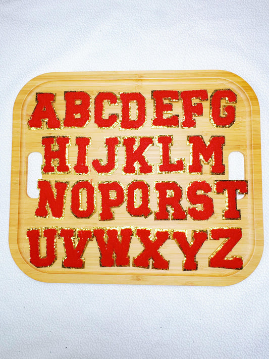 Red Alphabet Patches