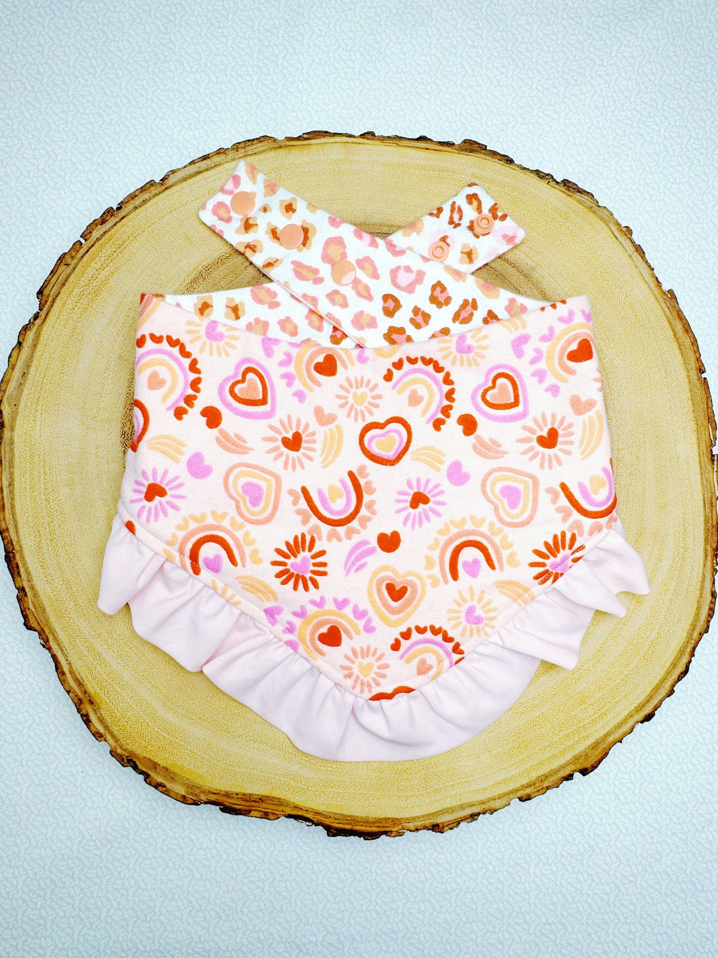 Flannel Hearts and Leopards Bandana