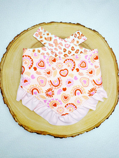 Flannel Hearts and Leopards Bandana