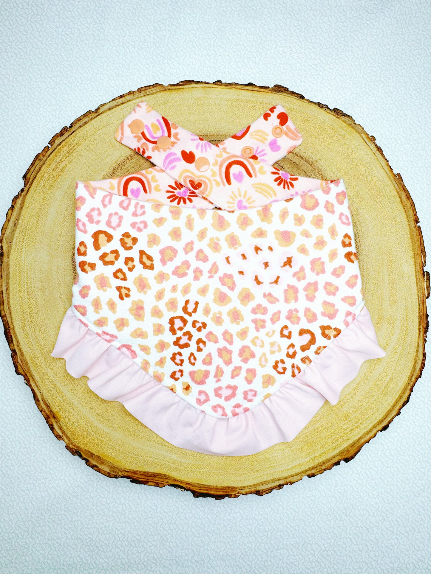 Flannel Hearts and Leopards Bandana