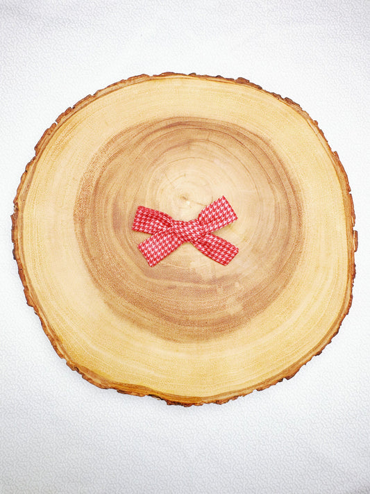 Red Houndstooth Hair Bow