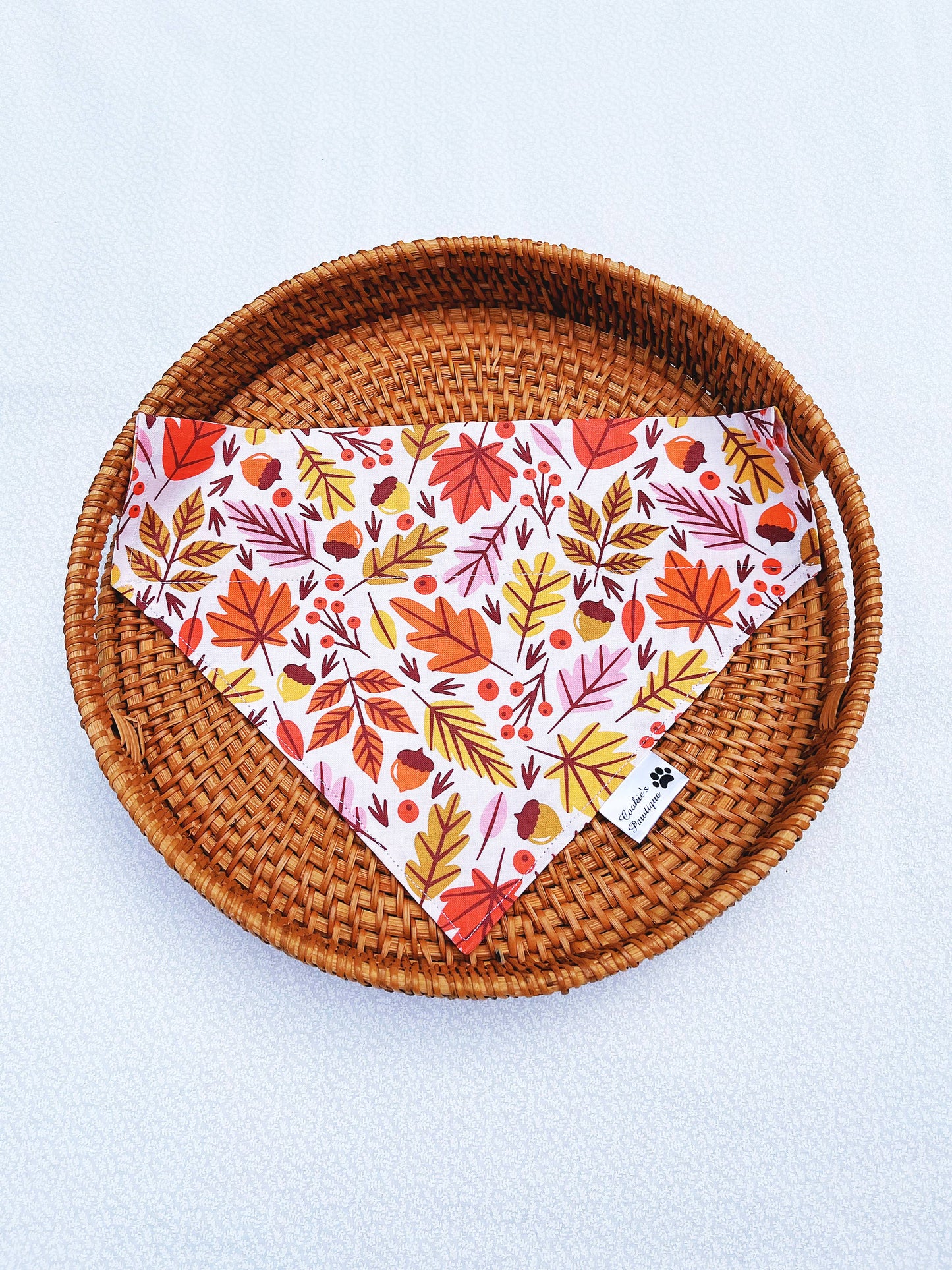 Fall Leaves And Watercolor Roses Bandana