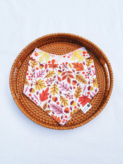 Fall Leaves And Watercolor Roses Bandana