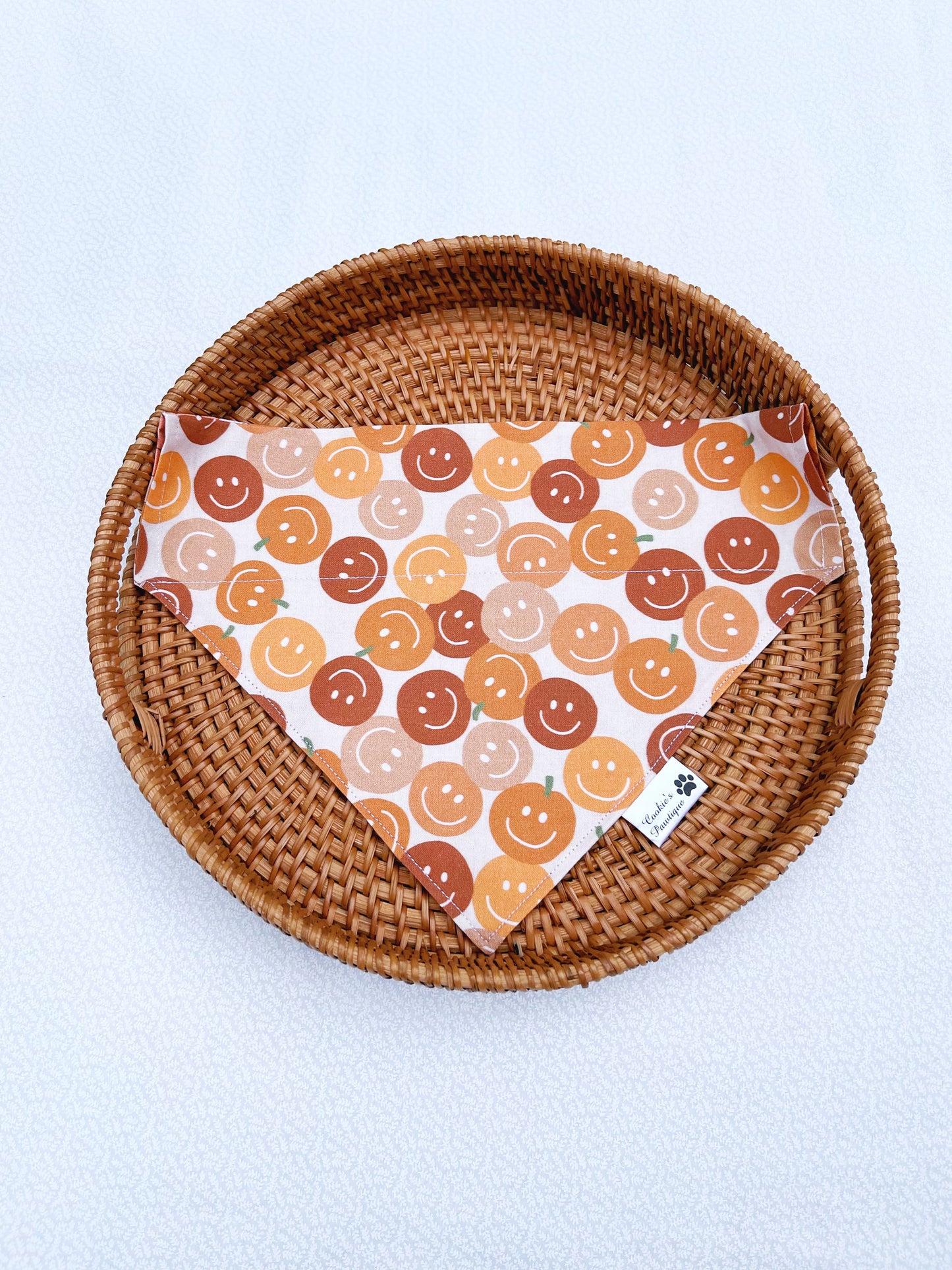 Happy Pumpkins And Retro Daisies Bandana