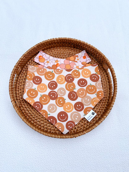 Happy Pumpkins And Retro Daisies Bandana