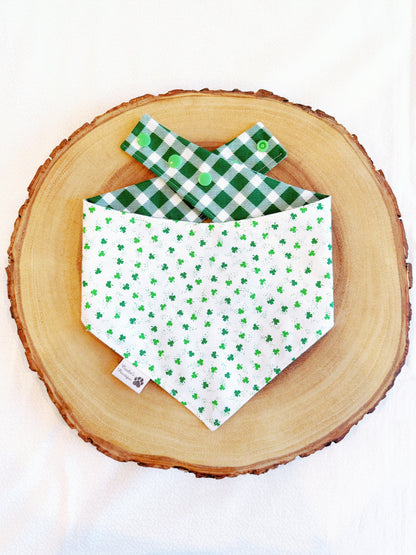 Tossed Mini Clovers and Plaid Bandana