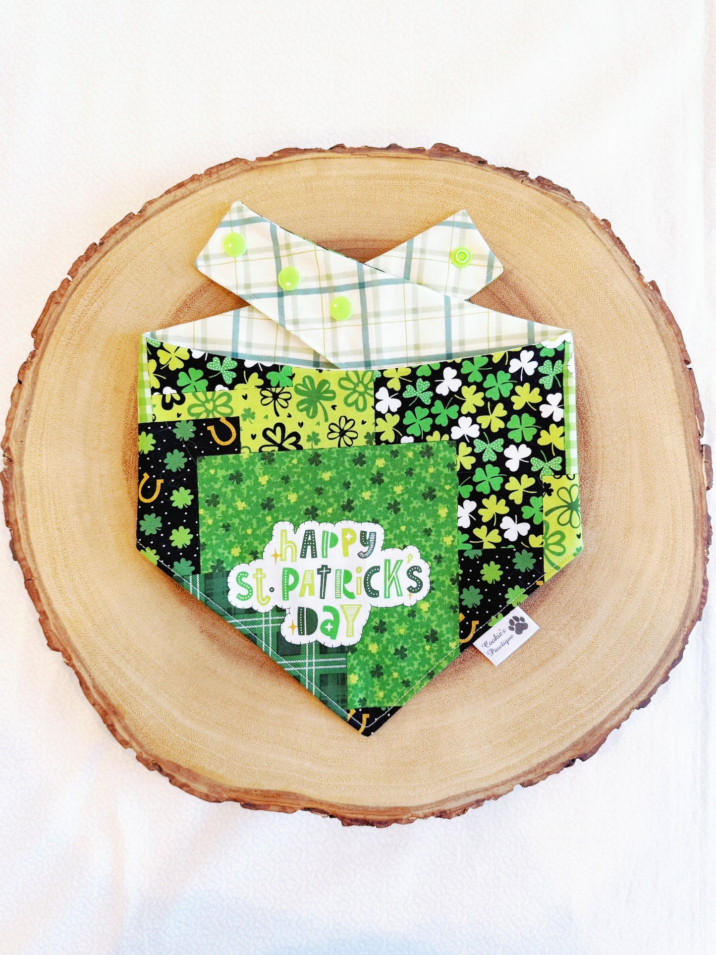 St. Patrick's Patchwork and Plaid Bandana