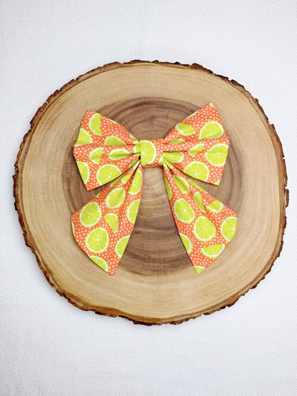 Limes And Dots Bow - Orange