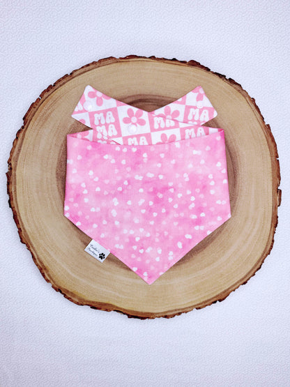 Mama Checkerboard Floral Bandana - Light Pink