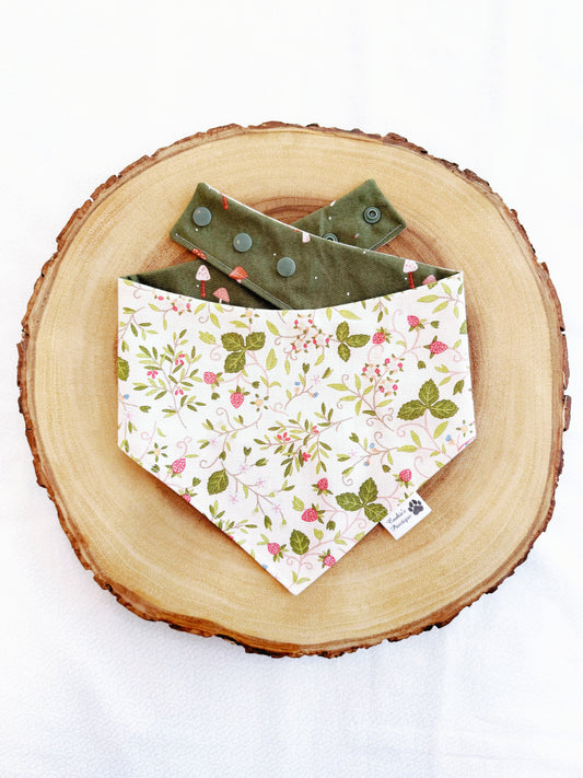 Strawberry Vines and Mushrooms Bandana