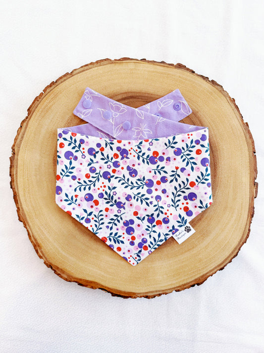 Blueberries and Flowers Bandana