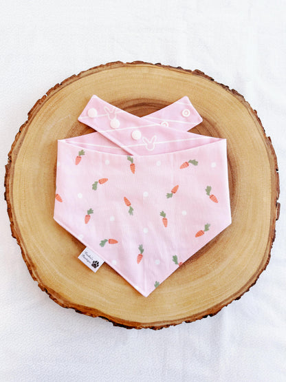 Pink Easter Bunny Stripes and Carrots Bandana