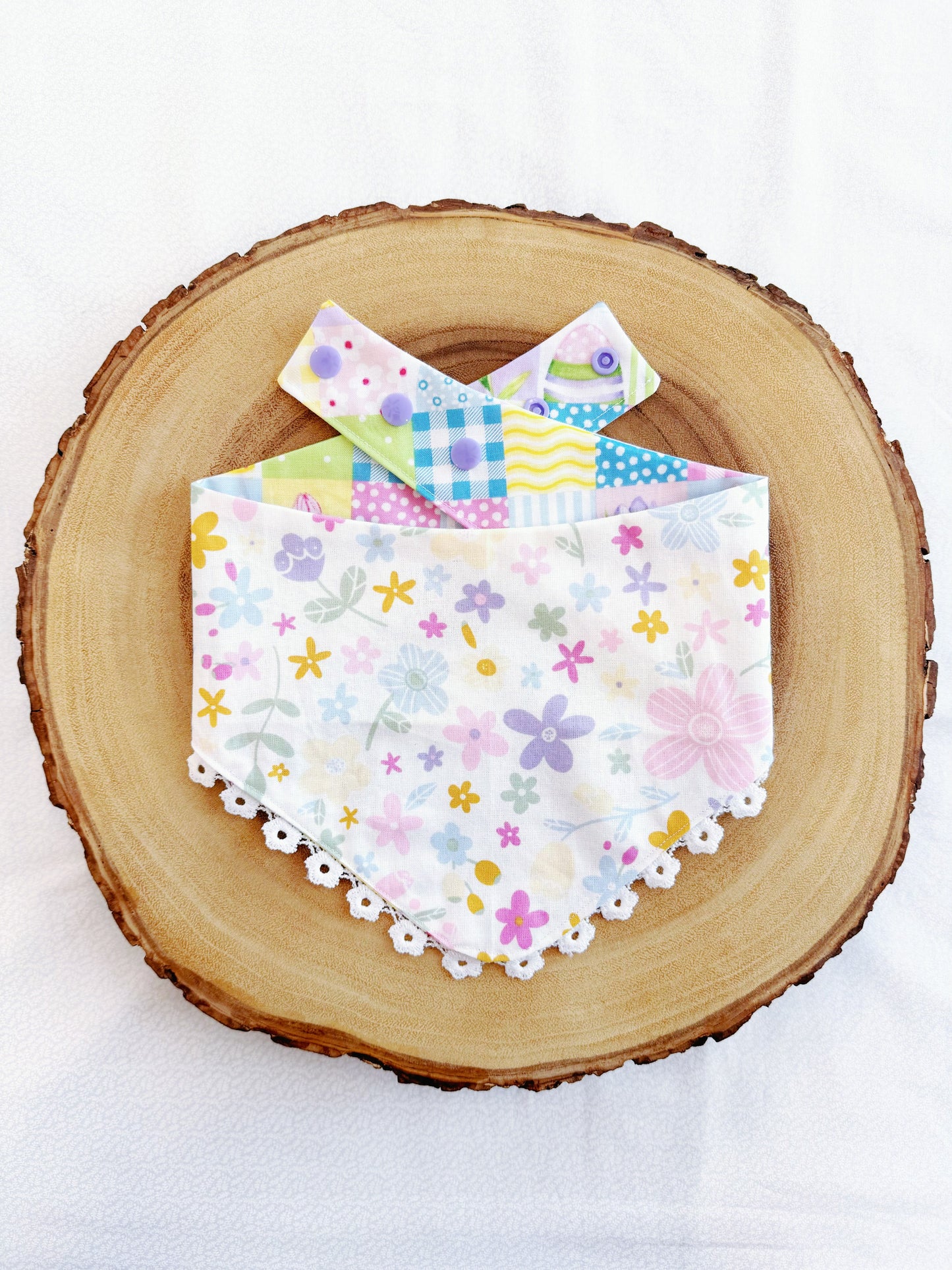 Pastel Easter Patchwork and Floral Bandana