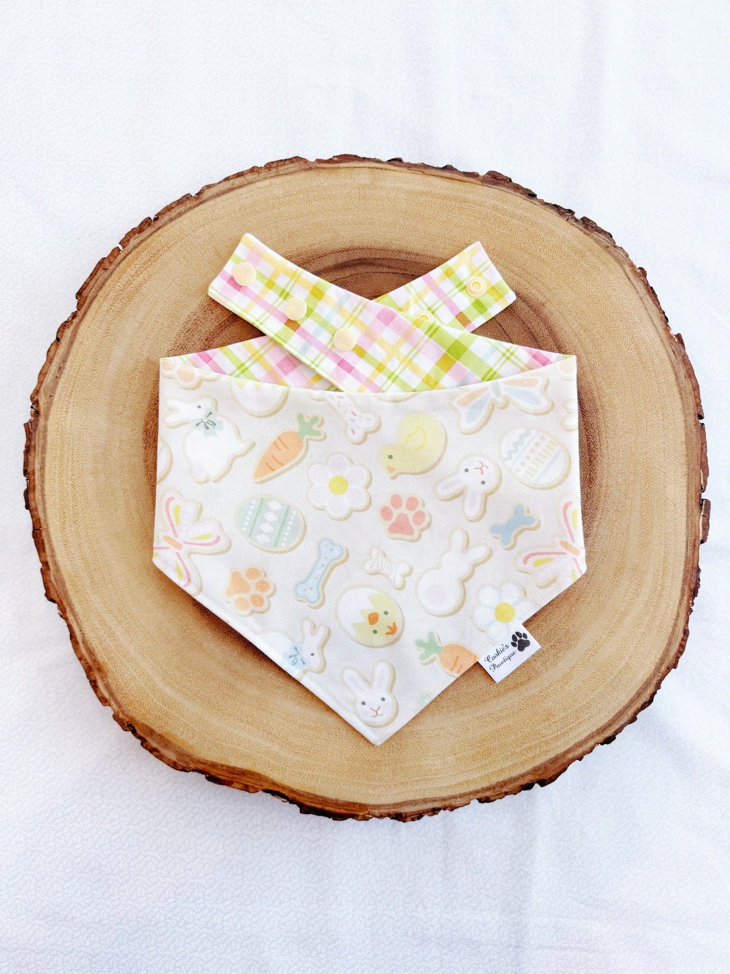 Easter Cookies and Pastel Plaid Bandana