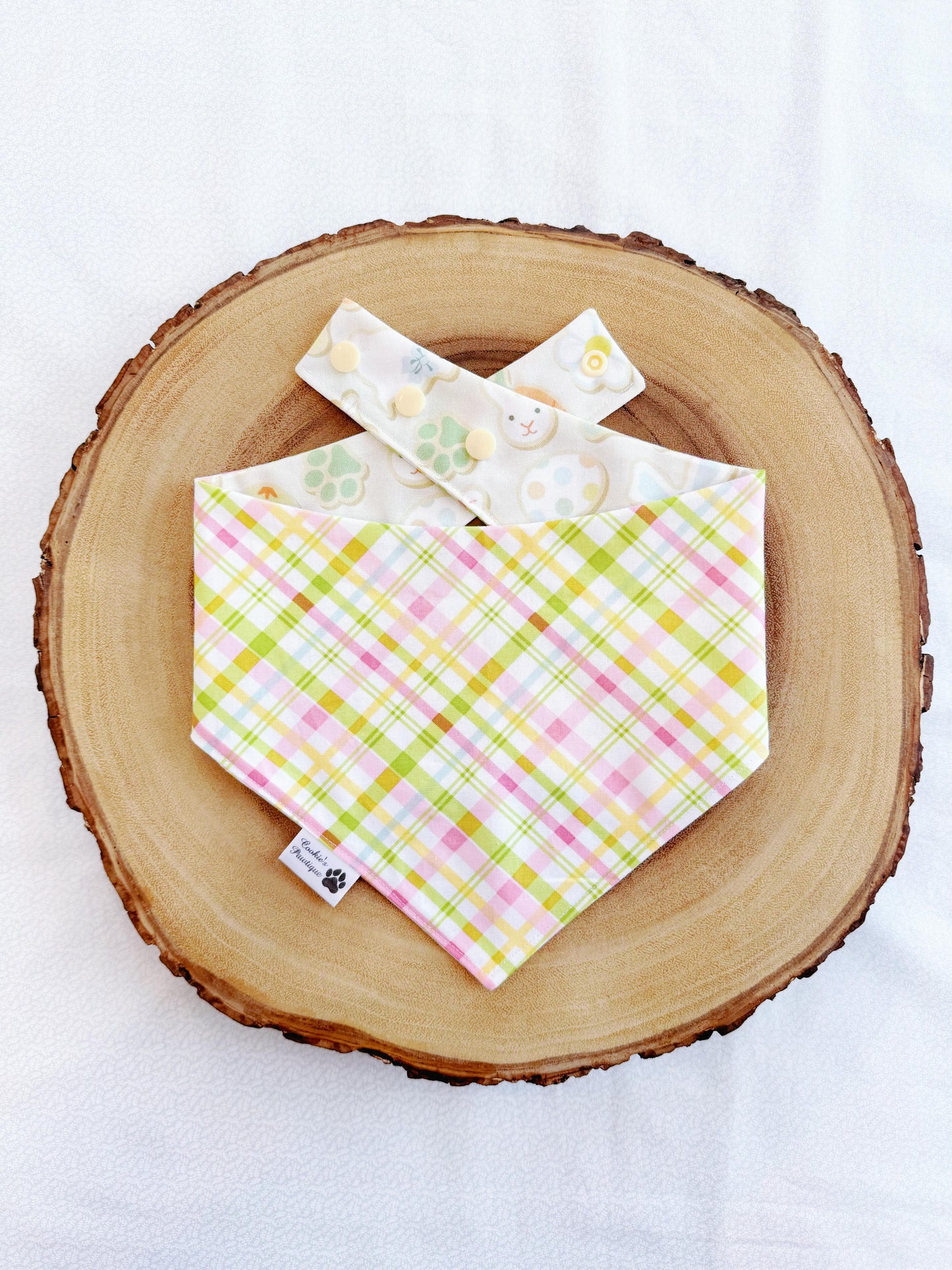 Easter Cookies and Pastel Plaid Bandana
