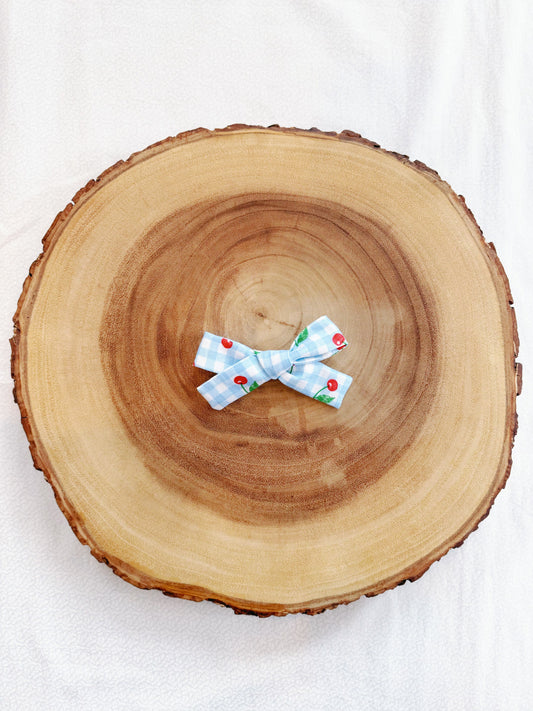 Cherries on Plaid Hair Bow