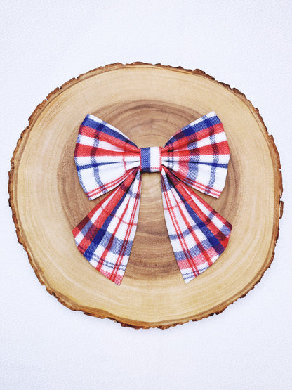 Patriotic Plaid Bow