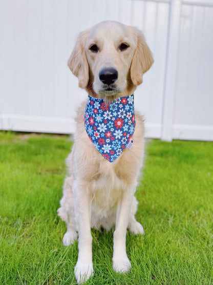 Patriotic Floral And Butterflies Bandana
