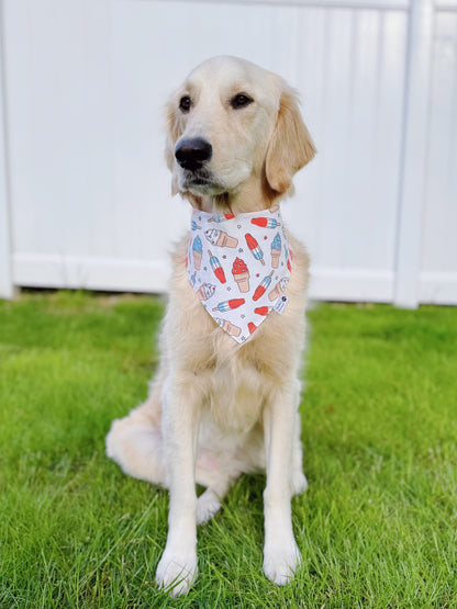 Patriotic Ice Cream And Gingham Bandana