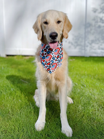 Rock and Roll Leopard Tongues And Stars Bandana