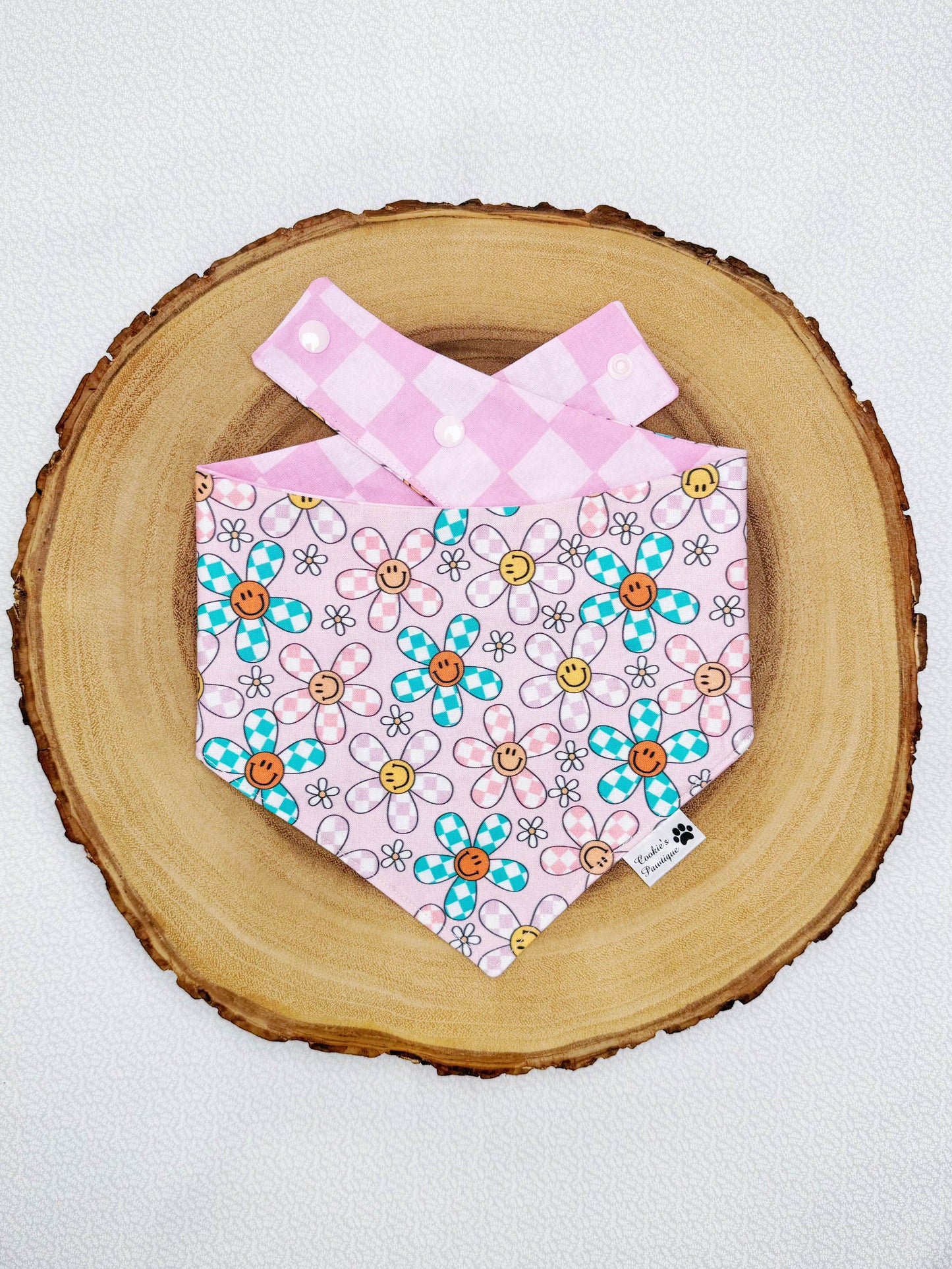 Groovy Checkered Daisies Bandana