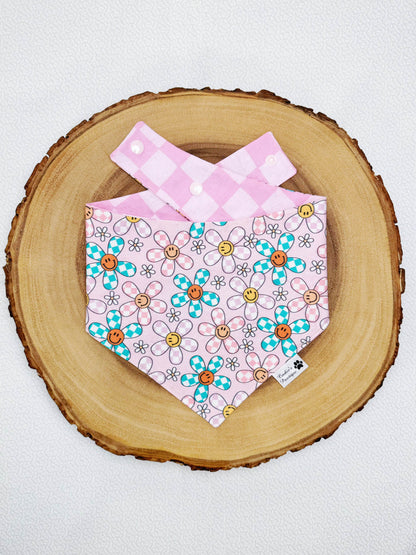 Groovy Checkered Daisies Bandana