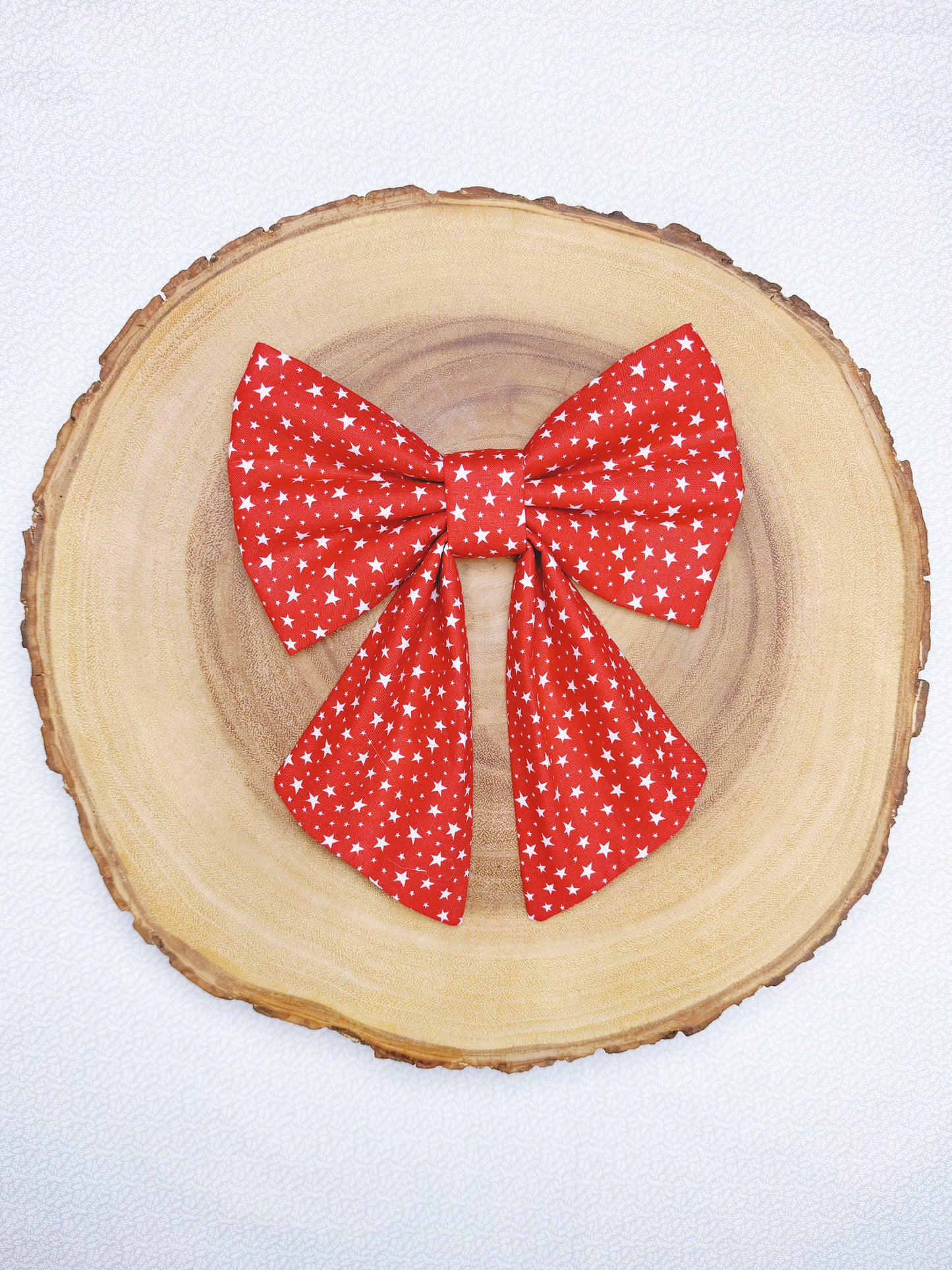 Patriotic Red Stars Bow
