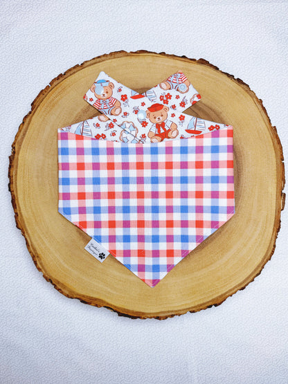 Nautical Teddy Bears and Gingham Bandana