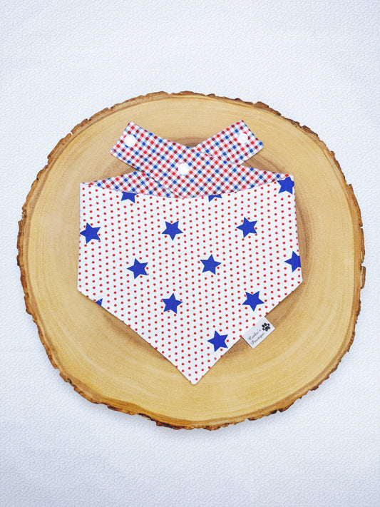 Patriotic Stars and Gingham Bandana