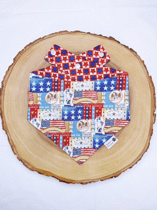 Patriotic Patchwork and Starry Gingham Bandana