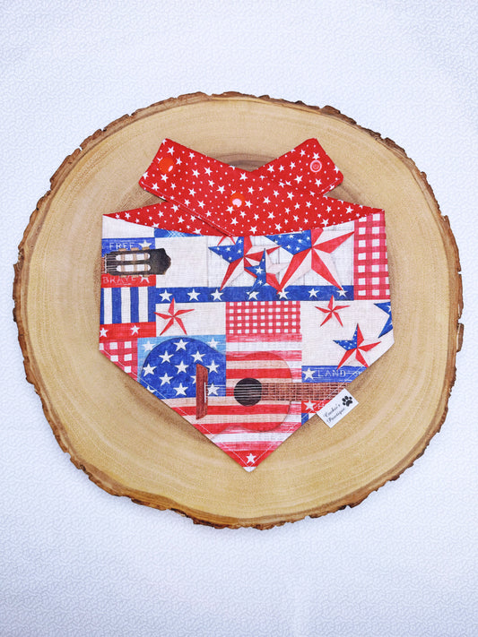 Patriotic Guitars and Red Stars Bandana