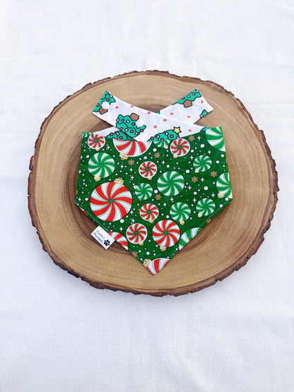 Cute Christmas Trees And Peppermint Ornaments Bandana