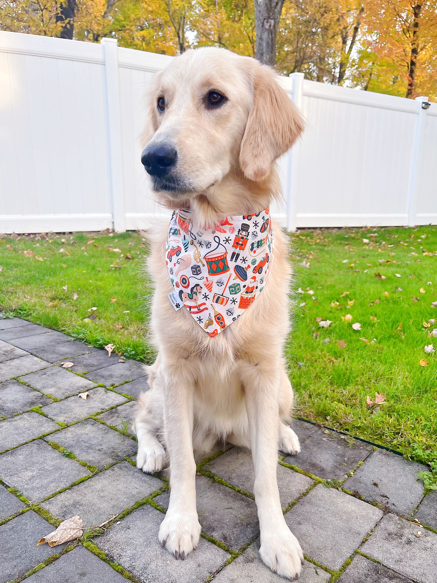 Vintage Christmas Bells And Toys Bandana