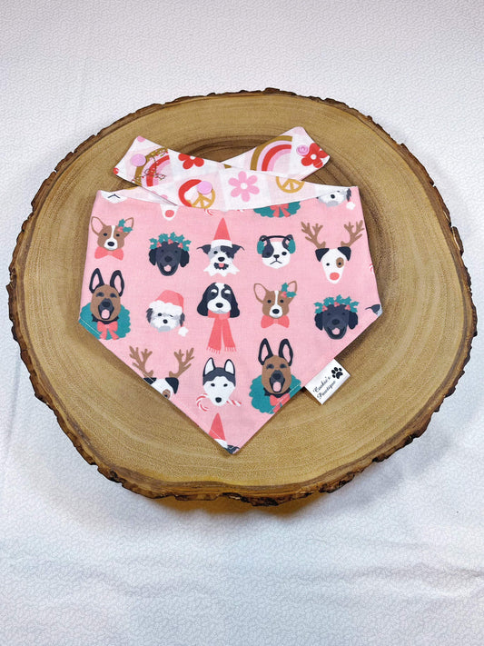 Pink Christmas Puppies Bandana